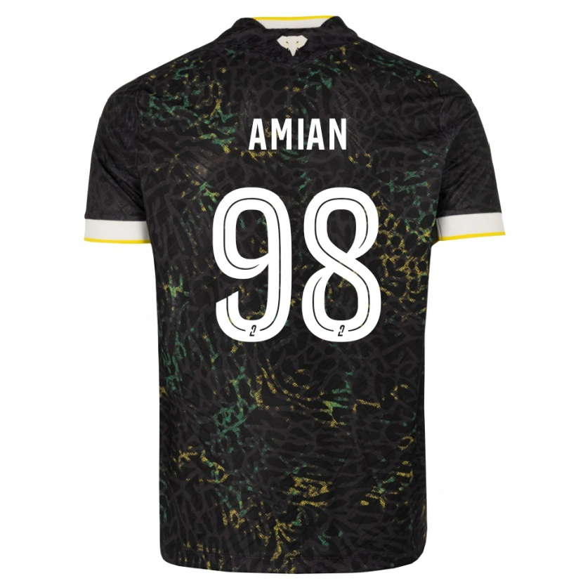 Danxen Dětské Kelvin Amian #98 Černá Bílá Žlutá Daleko Hráčské Dresy 2026/27 Dres