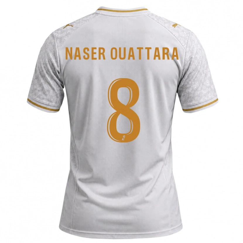 Danxen Dětské Papus Naser Ouattara #8 Bílá Šedá Zlatohnědá Daleko Hráčské Dresy 2026/27 Dres