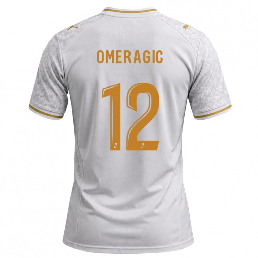 Danxen Dětské Edin Omeragic #12 Bílá Šedá Zlatohnědá Daleko Hráčské Dresy 2026/27 Dres