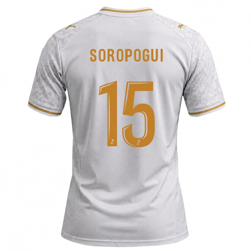 Danxen Dětské Yanis Soropogui #15 Bílá Šedá Zlatohnědá Daleko Hráčské Dresy 2026/27 Dres