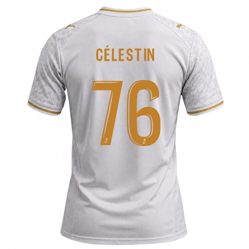 Danxen Dětské Jean-Philippe Célestin #76 Bílá Šedá Zlatohnědá Daleko Hráčské Dresy 2026/27 Dres