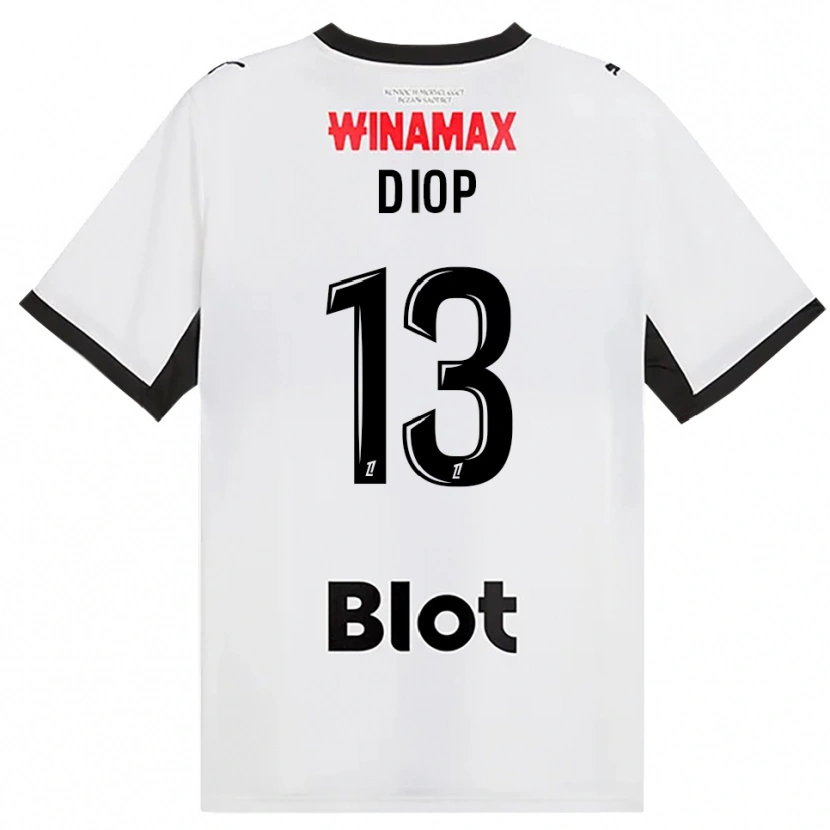 Danxen Dětské Noham Diop #13 Černá Bílá Červená Daleko Hráčské Dresy 2026/27 Dres