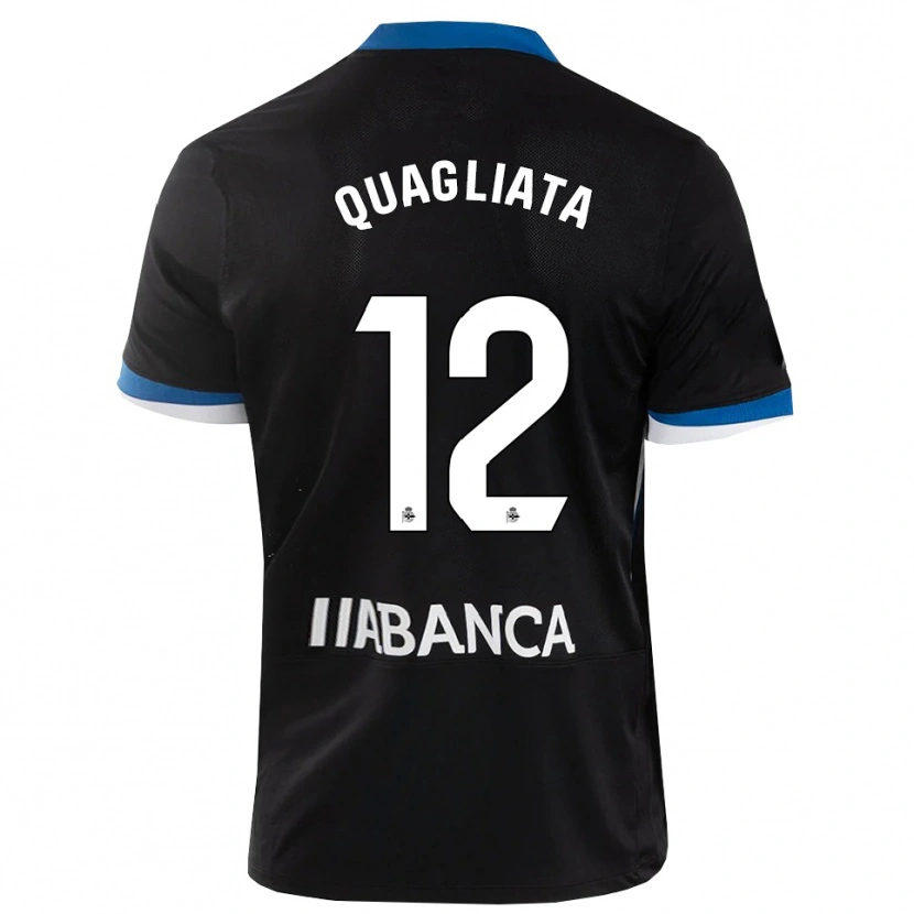 Danxen Dětské Giacomo Quagliata #12 Černá Modrá Bílá Daleko Hráčské Dresy 2026/27 Dres