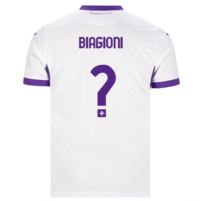 Danxen Dětské Lorenzo Biagioni #0 Bílá Fialová Daleko Hráčské Dresy 2026/27 Dres