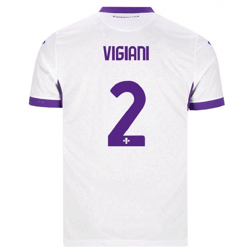 Danxen Dětské Lorenzo Vigiani #2 Bílá Fialová Daleko Hráčské Dresy 2026/27 Dres
