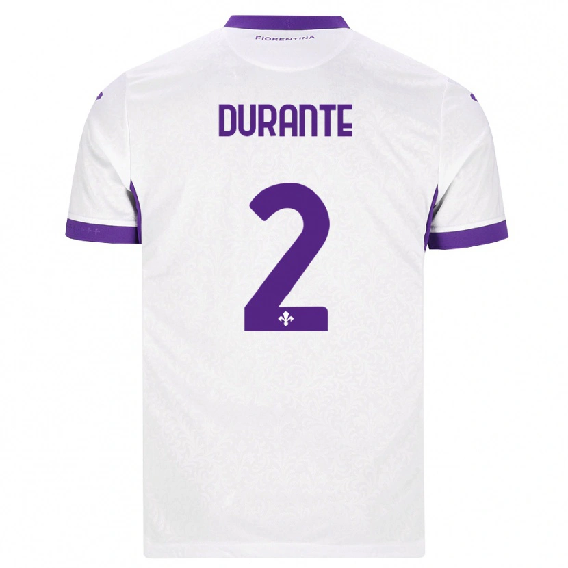 Danxen Dětské Francesca Durante #2 Bílá Fialová Daleko Hráčské Dresy 2026/27 Dres