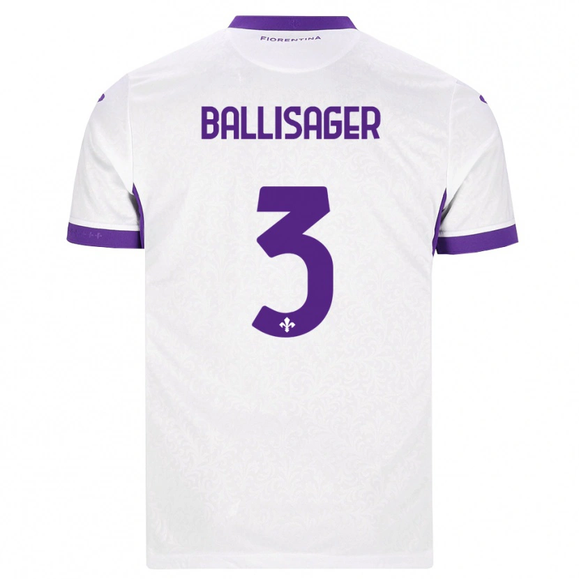 Danxen Dětské Stine Ballisager Pedersen #3 Bílá Fialová Daleko Hráčské Dresy 2026/27 Dres