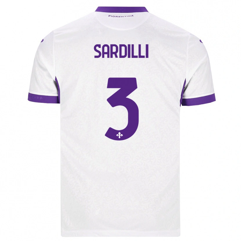 Danxen Dětské Davide Sardilli #3 Bílá Fialová Daleko Hráčské Dresy 2026/27 Dres