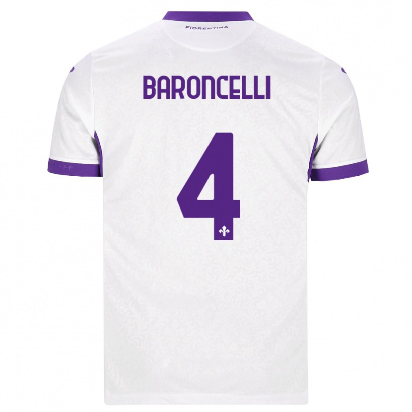 Danxen Dětské Leonardo Baroncelli #4 Bílá Fialová Daleko Hráčské Dresy 2026/27 Dres