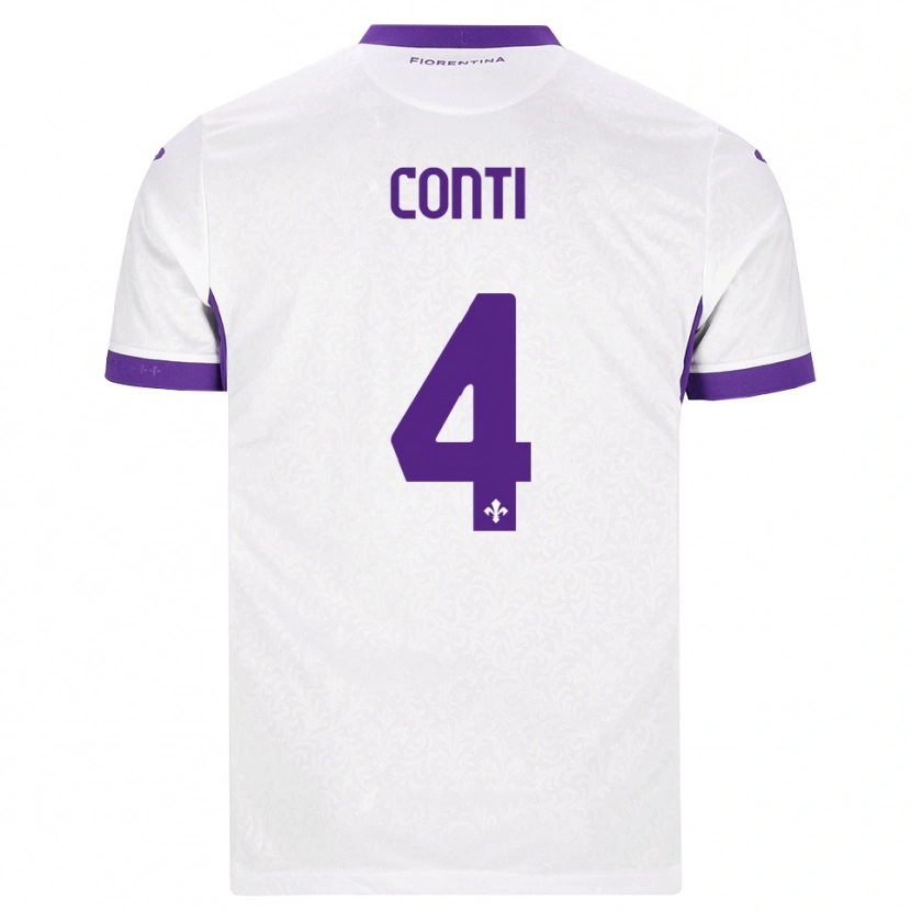 Danxen Dětské Gabriele Conti #4 Bílá Fialová Daleko Hráčské Dresy 2026/27 Dres
