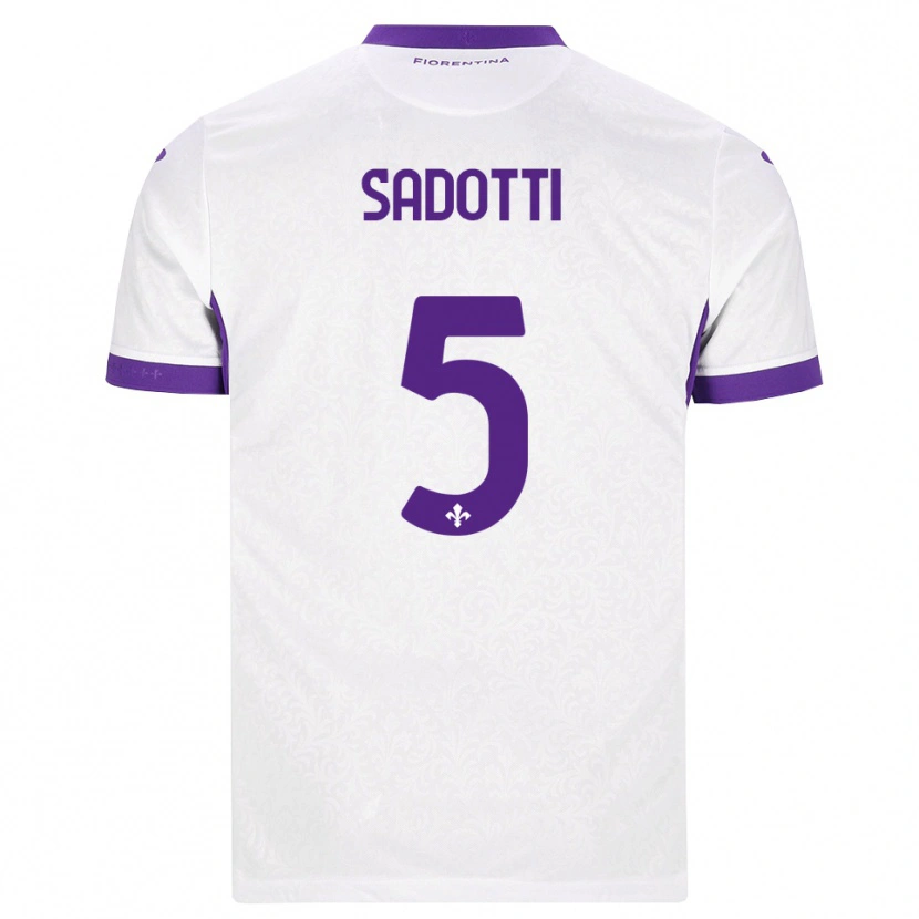 Danxen Dětské Edoardo Sadotti #5 Bílá Fialová Daleko Hráčské Dresy 2026/27 Dres