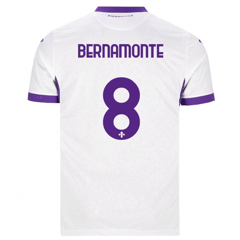 Danxen Dětské Lorenzo Bernamonte #8 Bílá Fialová Daleko Hráčské Dresy 2026/27 Dres