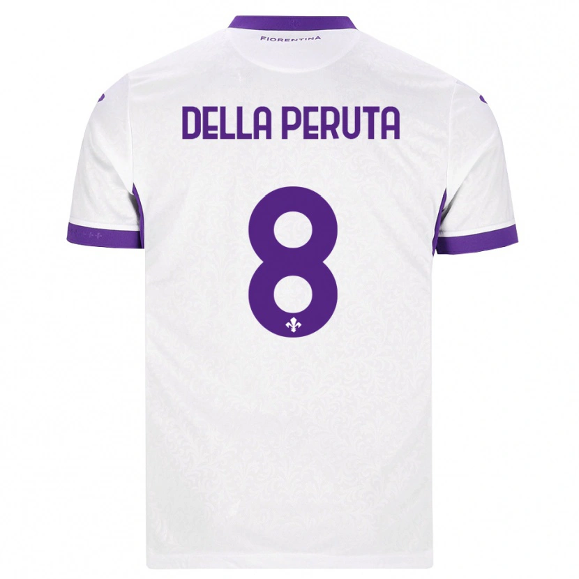 Danxen Dětské Victoria Della Peruta #8 Bílá Fialová Daleko Hráčské Dresy 2026/27 Dres