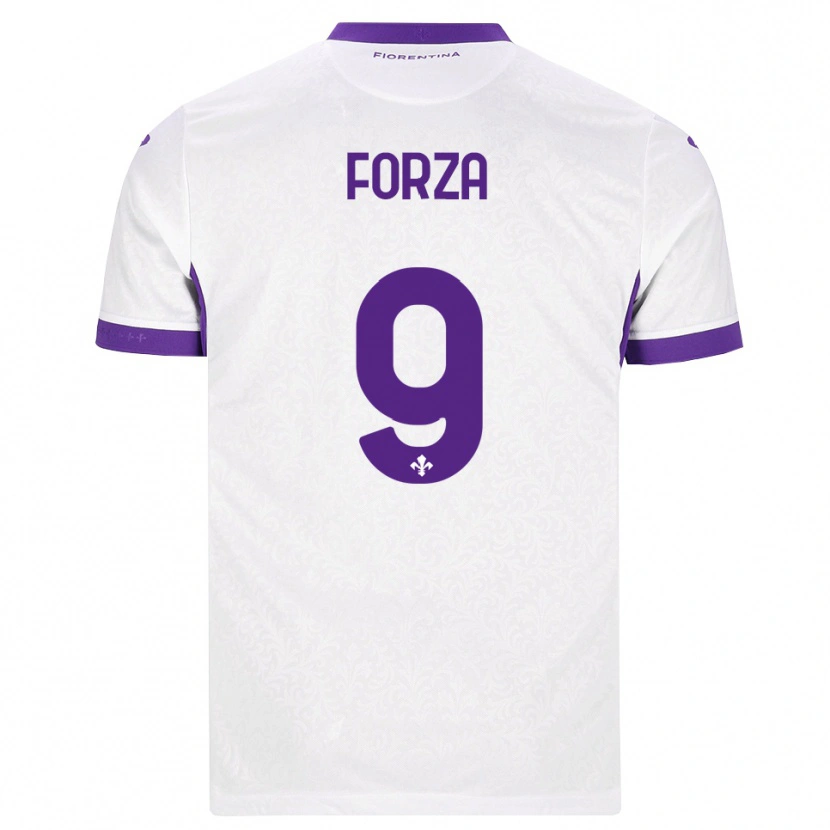 Danxen Dětské Francesco Forza #9 Bílá Fialová Daleko Hráčské Dresy 2026/27 Dres