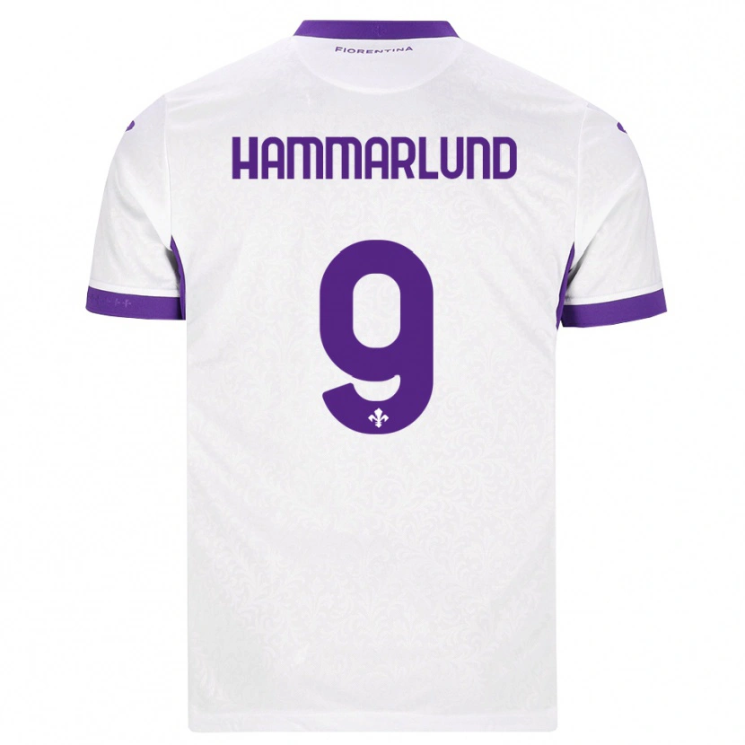 Danxen Dětské Pauline Hammarlund #9 Bílá Fialová Daleko Hráčské Dresy 2026/27 Dres