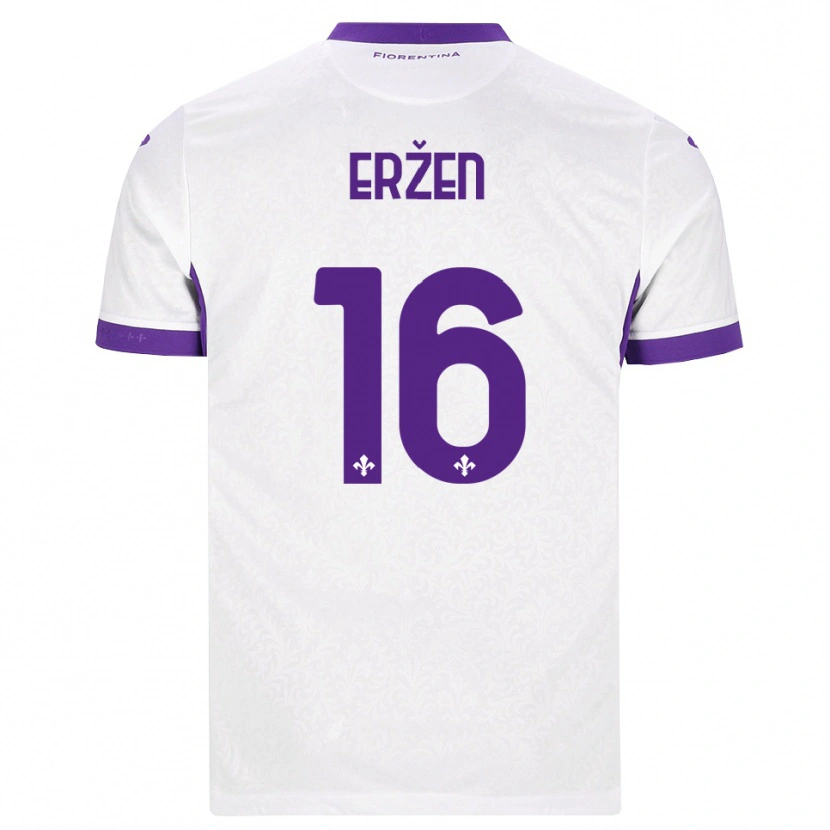 Danxen Dětské Kaja Erzen #16 Bílá Fialová Daleko Hráčské Dresy 2026/27 Dres