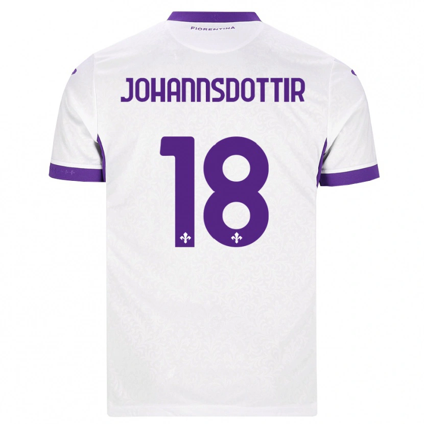 Danxen Dětské Alexandra Johannsdottir #18 Bílá Fialová Daleko Hráčské Dresy 2026/27 Dres