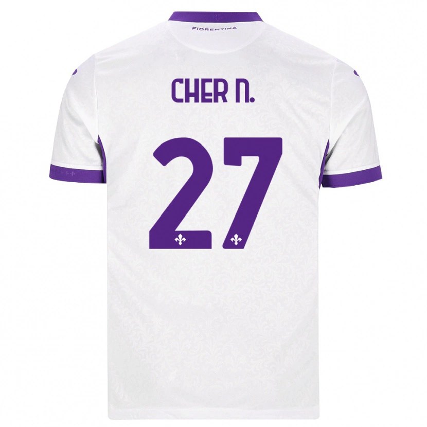 Danxen Dětské Cher Ndour #27 Bílá Fialová Daleko Hráčské Dresy 2026/27 Dres