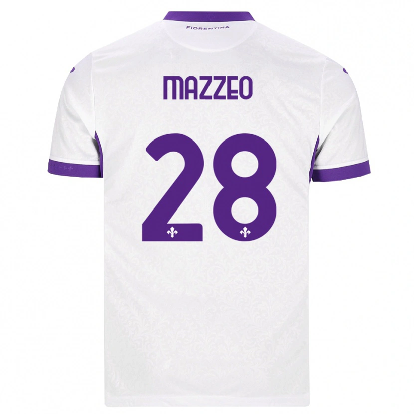 Danxen Dětské Brando Mazzeo #28 Bílá Fialová Daleko Hráčské Dresy 2026/27 Dres