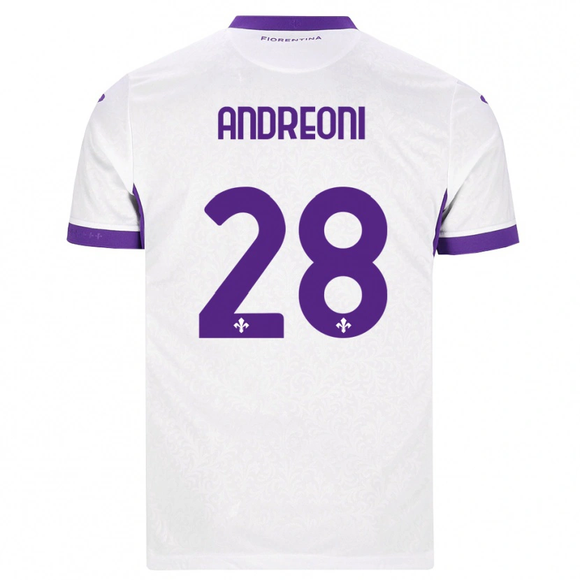 Danxen Dětské Caterina Andreoni #28 Bílá Fialová Daleko Hráčské Dresy 2026/27 Dres