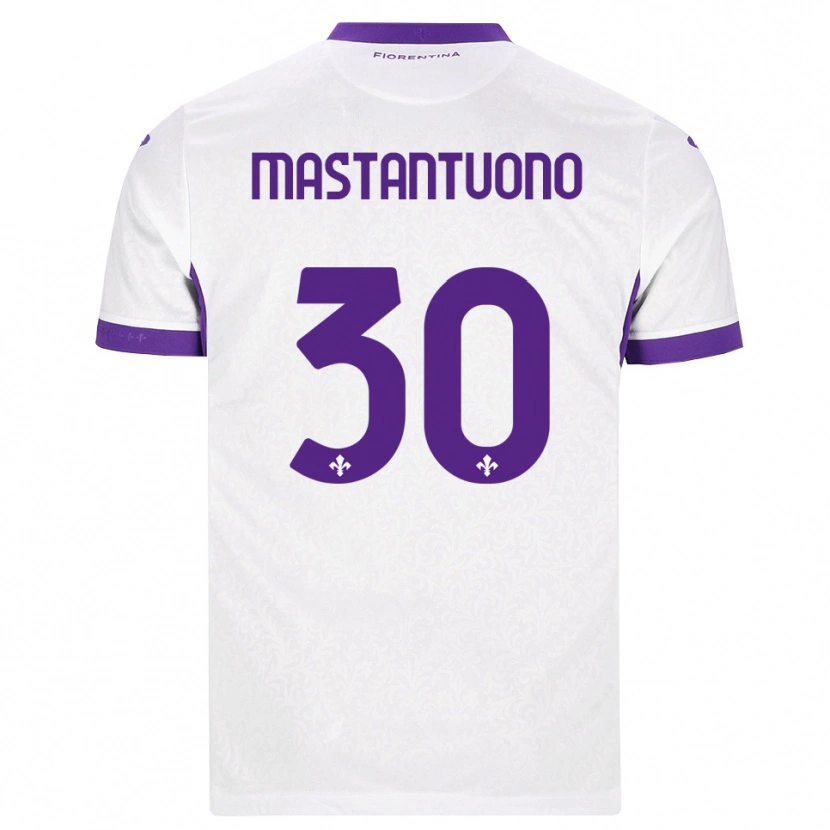 Danxen Dětské Franco Mastantuono #30 Bílá Fialová Daleko Hráčské Dresy 2026/27 Dres