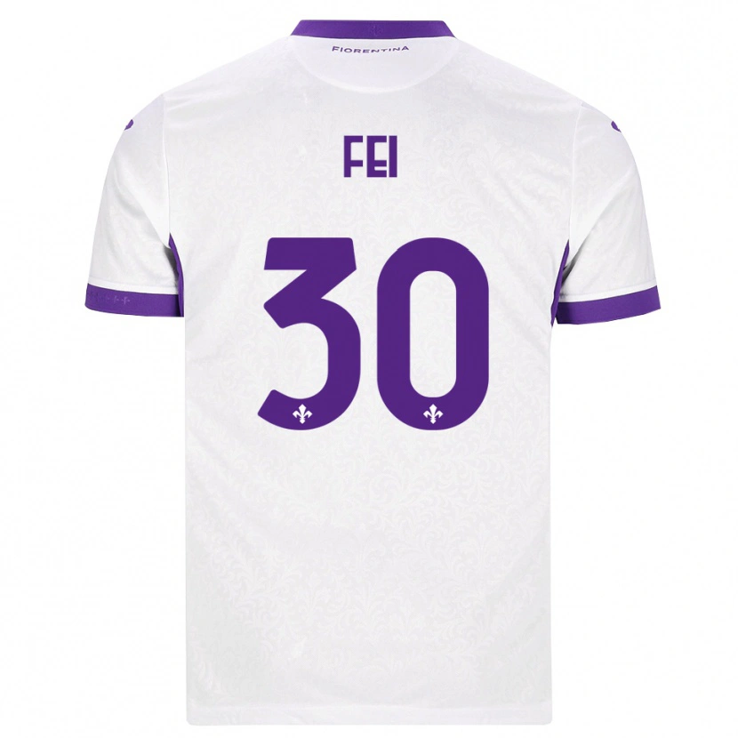 Danxen Dětské Gianmaria Fei #30 Bílá Fialová Daleko Hráčské Dresy 2026/27 Dres