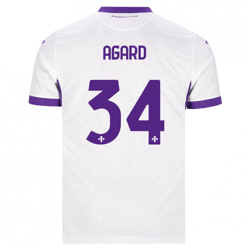 Danxen Dětské Laura Agard #34 Bílá Fialová Daleko Hráčské Dresy 2026/27 Dres