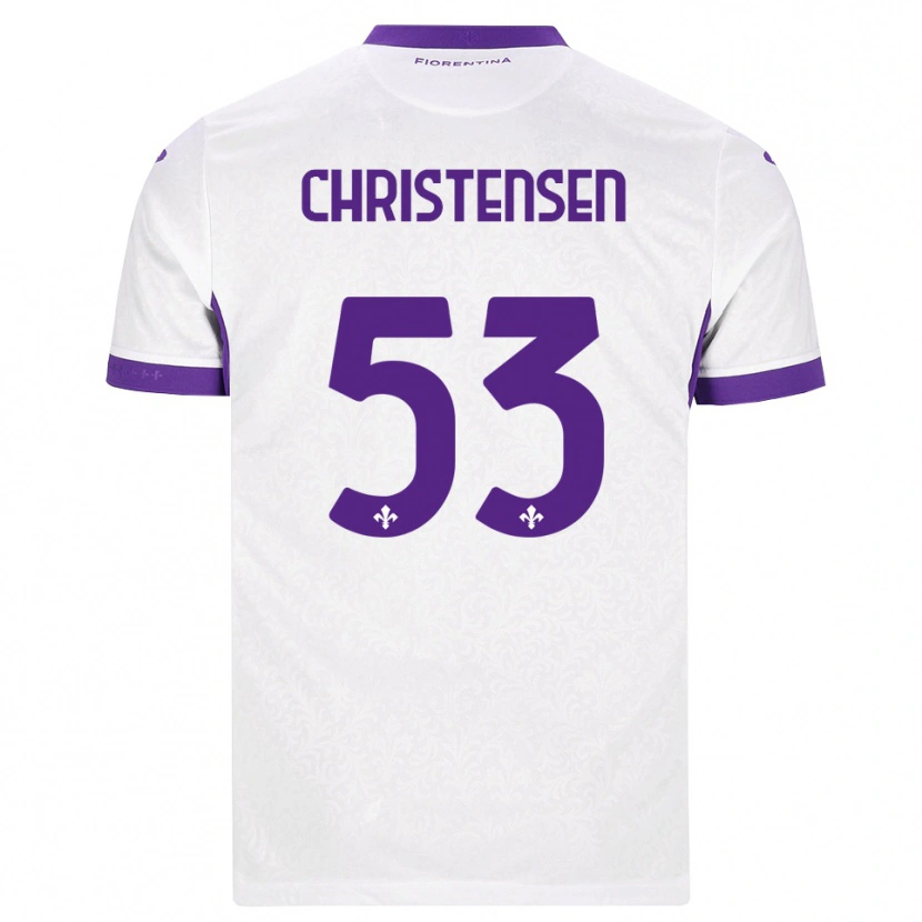 Danxen Dětské Oliver Christensen #53 Bílá Fialová Daleko Hráčské Dresy 2026/27 Dres