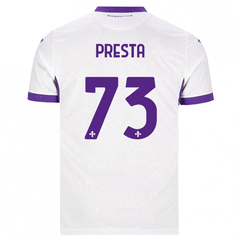 Danxen Dětské Francesco Presta #73 Bílá Fialová Daleko Hráčské Dresy 2026/27 Dres