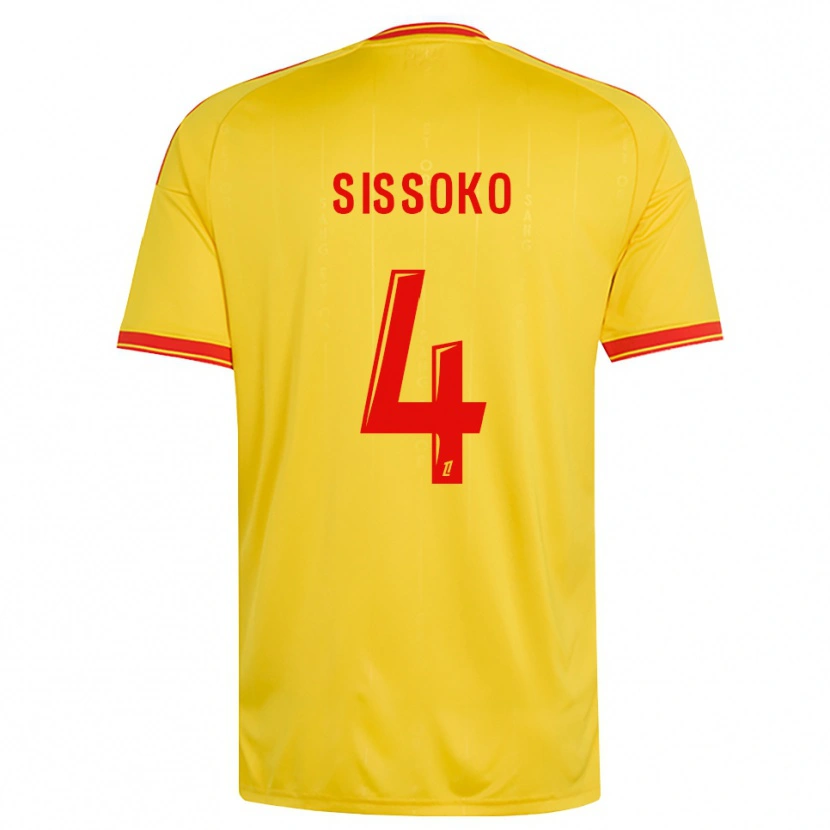 Danxen Pánské Tidjane Sissoko #4 Zlatá Oranžová Červená Domů Hráčské Dresy 2026/27 Dres