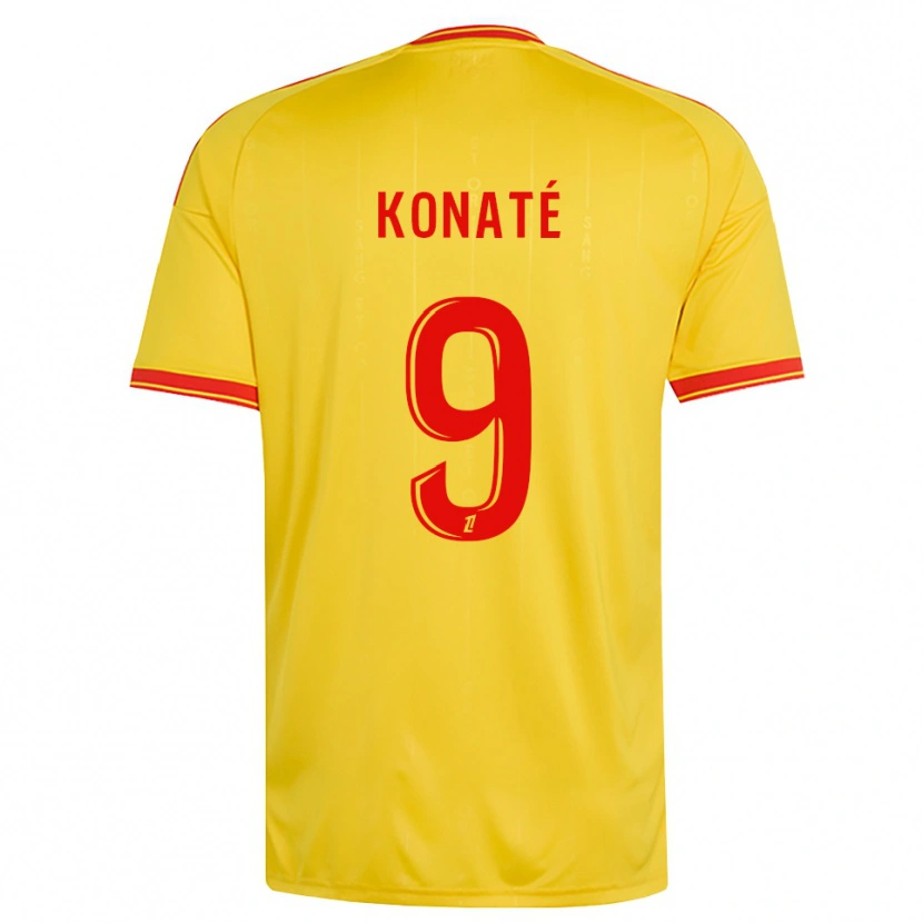 Danxen Pánské Seybou Konaté #9 Zlatá Oranžová Červená Domů Hráčské Dresy 2026/27 Dres