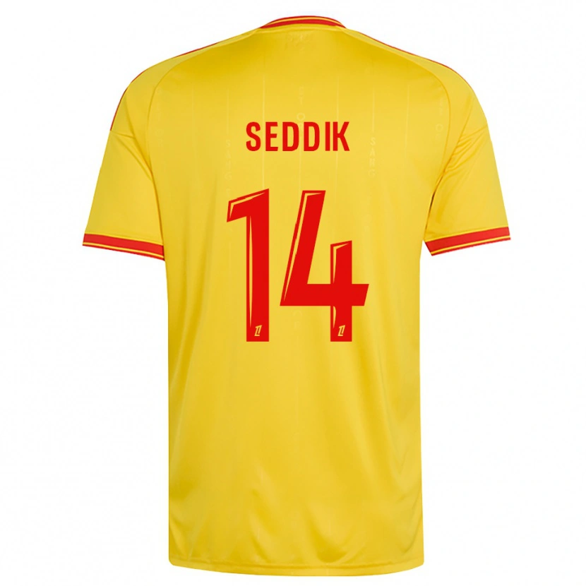 Danxen Pánské Mohamed Seddik #14 Zlatá Oranžová Červená Domů Hráčské Dresy 2026/27 Dres