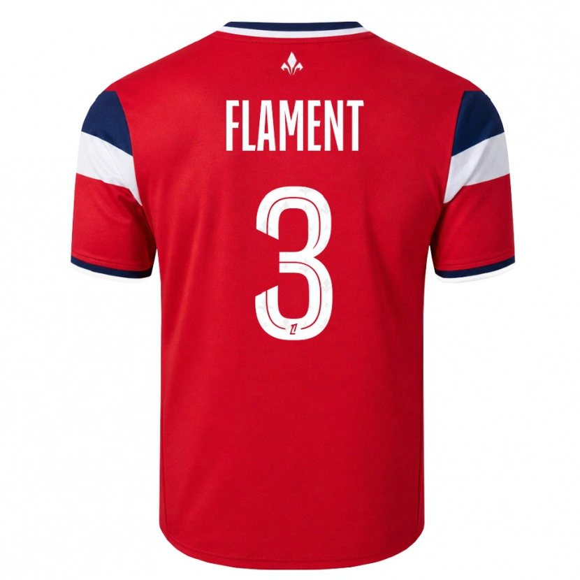 Danxen Pánské Corentin Flament #3 Červená Bílá Královská Modř Domů Hráčské Dresy 2026/27 Dres