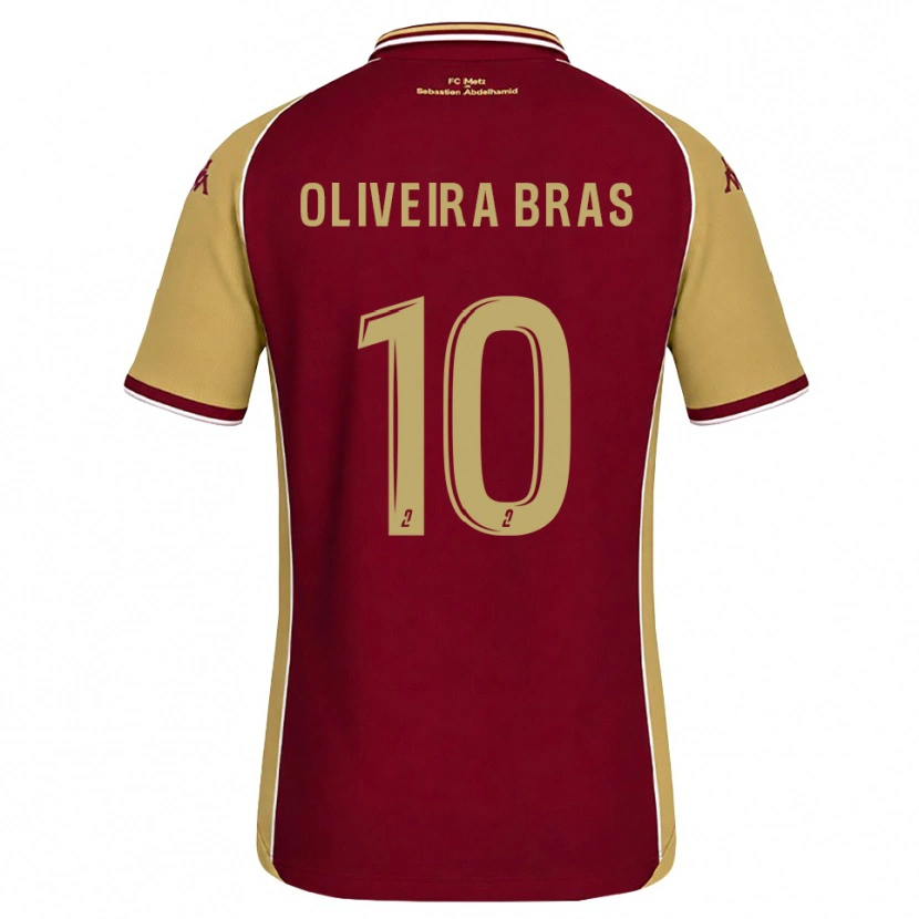 Danxen Pánské Luisa Oliveira Bras #10 Zlatohnědá Tmavě Červená Domů Hráčské Dresy 2026/27 Dres