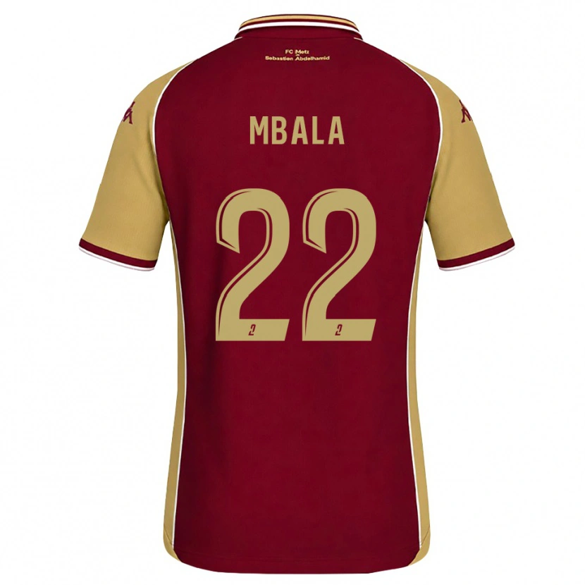Danxen Pánské Nathan Mbala #22 Zlatohnědá Tmavě Červená Domů Hráčské Dresy 2026/27 Dres