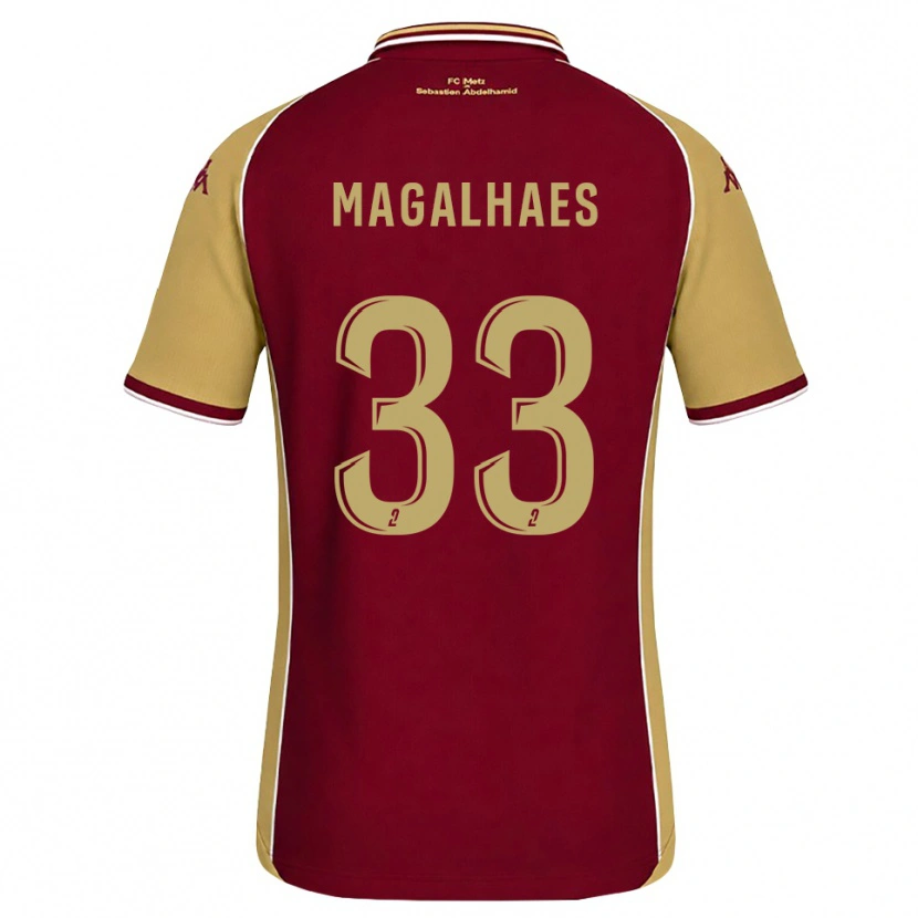 Danxen Pánské Manon Magalhaes #33 Zlatohnědá Tmavě Červená Domů Hráčské Dresy 2026/27 Dres