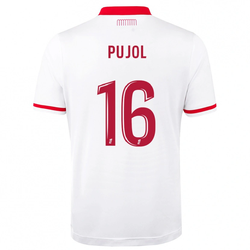 Danxen Pánské Yoann Pujol #16 Červená Bílá Domů Hráčské Dresy 2026/27 Dres