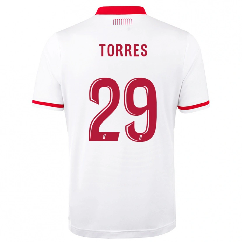 Danxen Pánské Louis Torres #29 Červená Bílá Domů Hráčské Dresy 2026/27 Dres