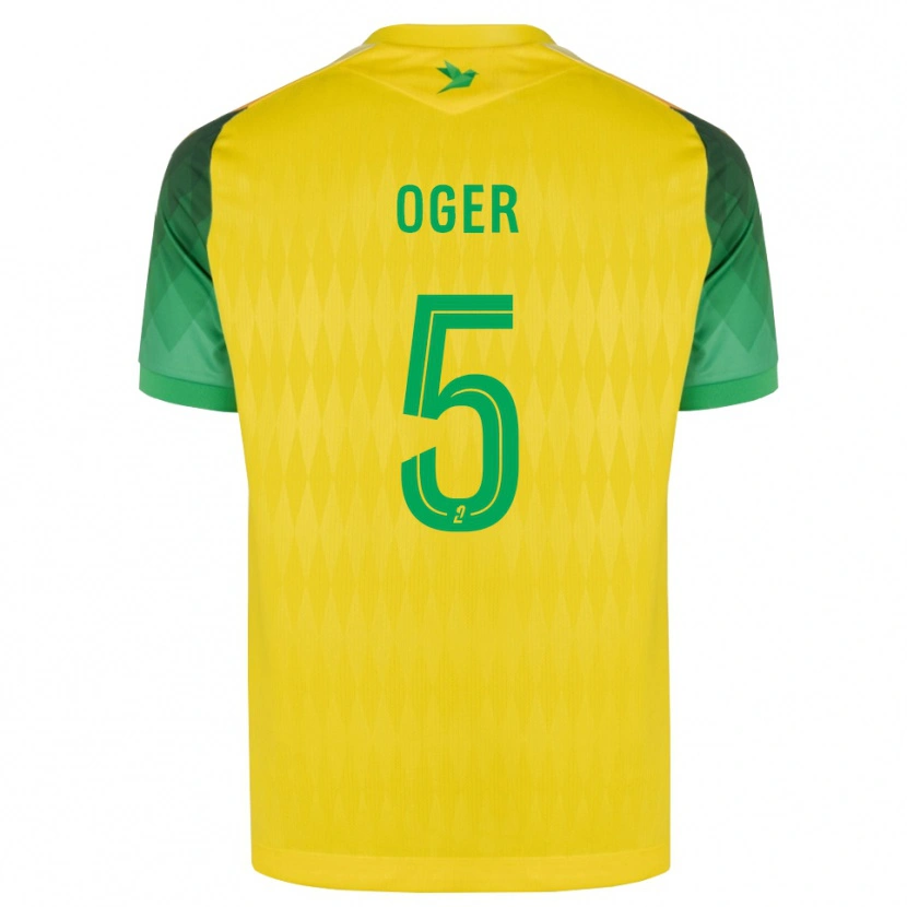 Danxen Pánské Mathis Oger #5 Žlutá Zelená Červená Domů Hráčské Dresy 2026/27 Dres