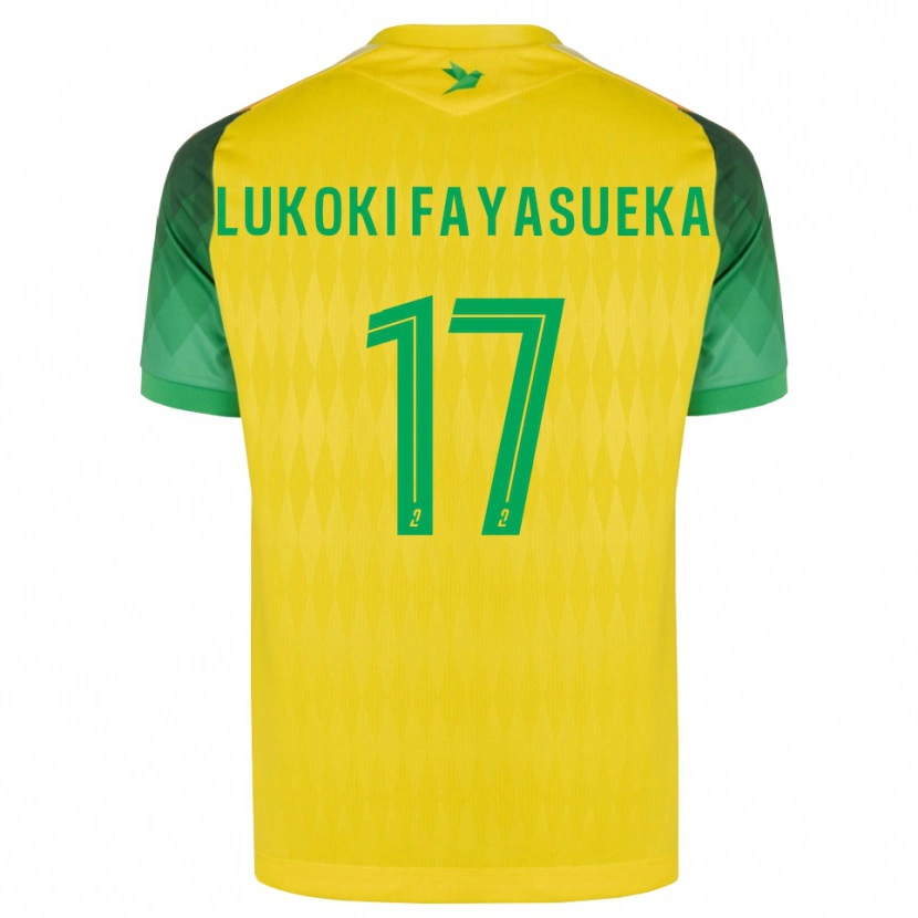 Danxen Pánské Kévin Lukoki Fayasueka #17 Žlutá Zelená Červená Domů Hráčské Dresy 2026/27 Dres