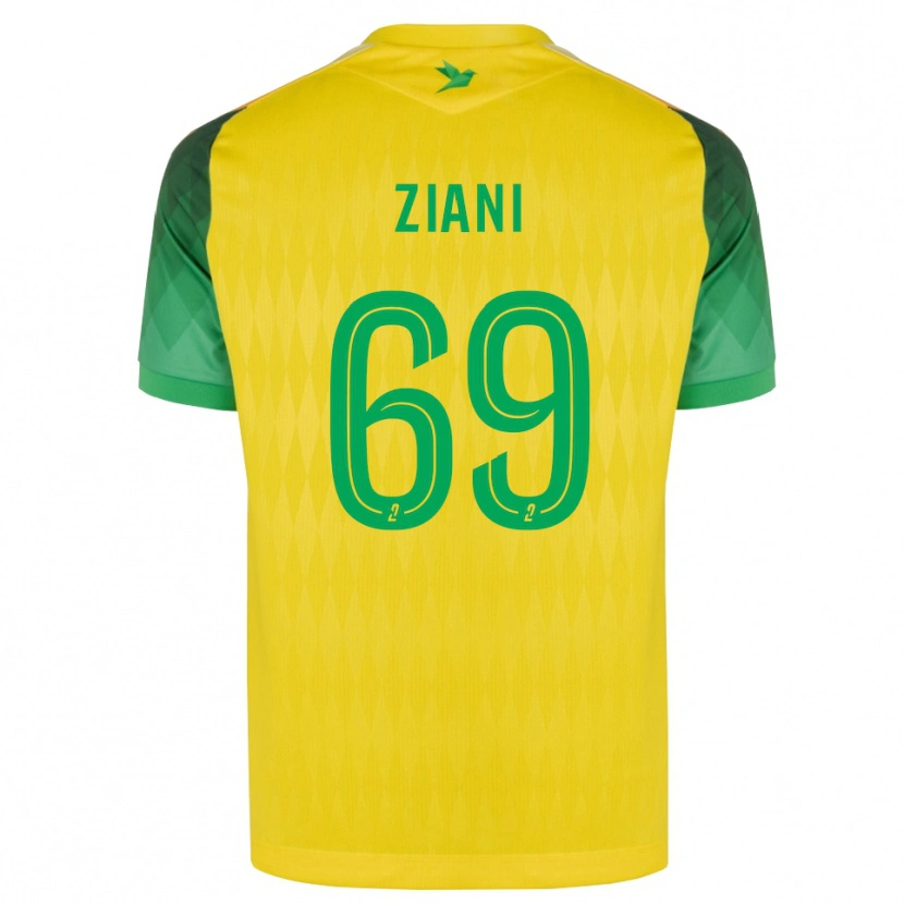 Danxen Pánské Sacha Ziani #69 Žlutá Zelená Červená Domů Hráčské Dresy 2026/27 Dres