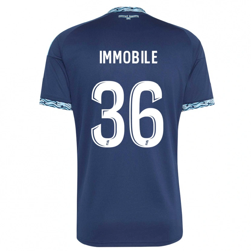 Danxen Pánské Ciro Immobile #36 Ocelově Modrá Bílá Domů Hráčské Dresy 2026/27 Dres