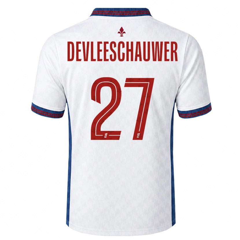 Danxen Pánské Gwenaëlle Devleeschauwer #27 Červená Bílá Modrá Daleko Hráčské Dresy 2026/27 Dres