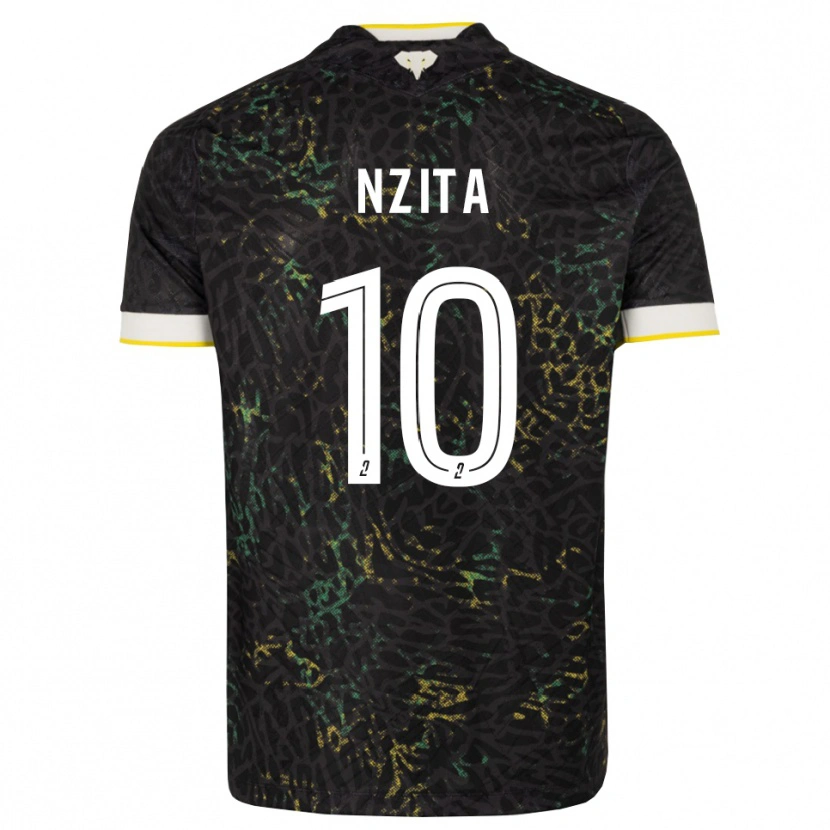 Danxen Pánské Brayan Nzita #10 Černá Bílá Žlutá Daleko Hráčské Dresy 2026/27 Dres
