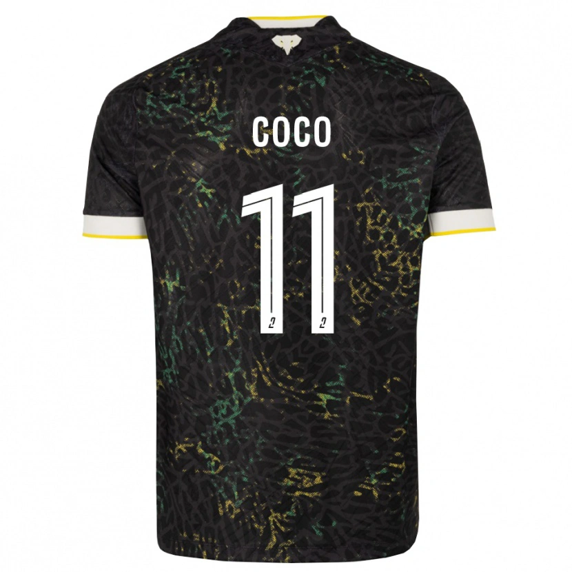 Danxen Pánské Marcus Coco #11 Černá Bílá Žlutá Daleko Hráčské Dresy 2026/27 Dres