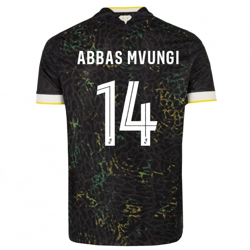 Danxen Pánské Omar Abbas Mvungi #14 Černá Bílá Žlutá Daleko Hráčské Dresy 2026/27 Dres