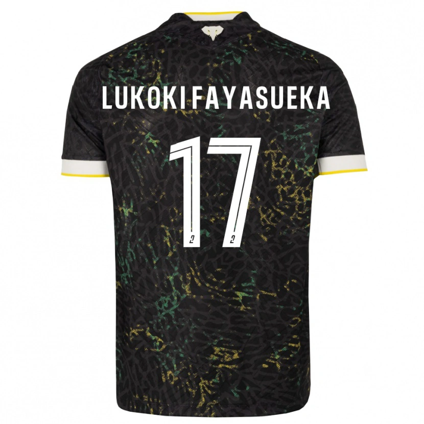 Danxen Pánské Kévin Lukoki Fayasueka #17 Černá Bílá Žlutá Daleko Hráčské Dresy 2026/27 Dres