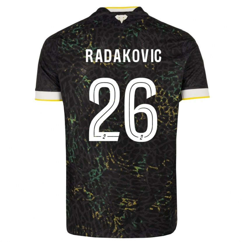 Danxen Pánské Uros Radakovic #26 Černá Bílá Žlutá Daleko Hráčské Dresy 2026/27 Dres
