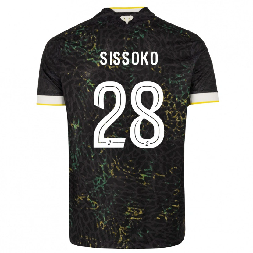 Danxen Pánské Ibrahima Sissoko #28 Černá Bílá Žlutá Daleko Hráčské Dresy 2026/27 Dres