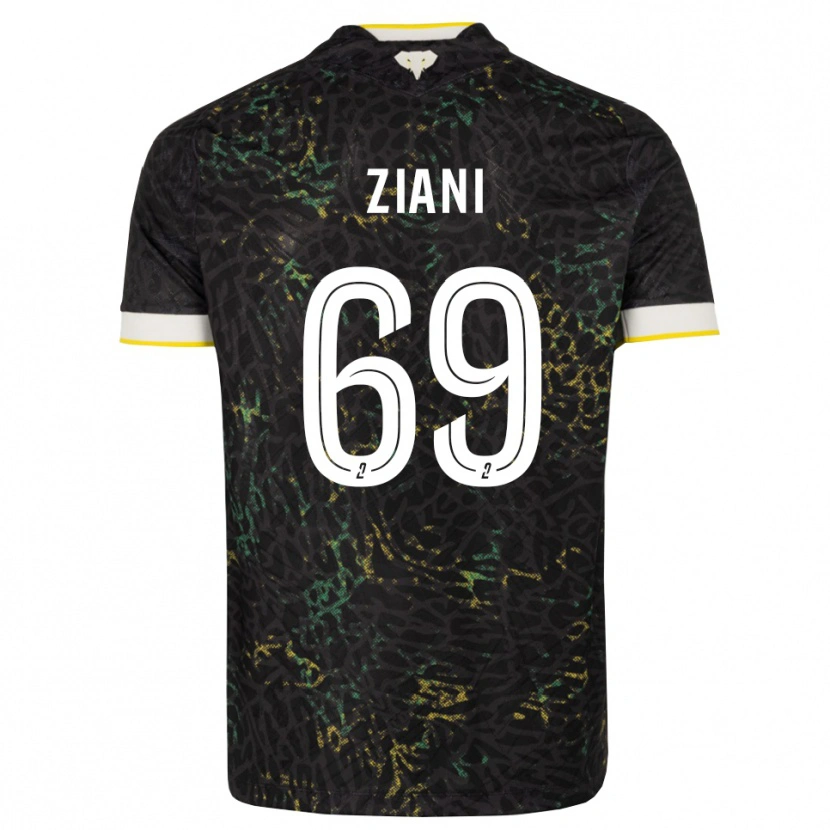 Danxen Pánské Sacha Ziani #69 Černá Bílá Žlutá Daleko Hráčské Dresy 2026/27 Dres